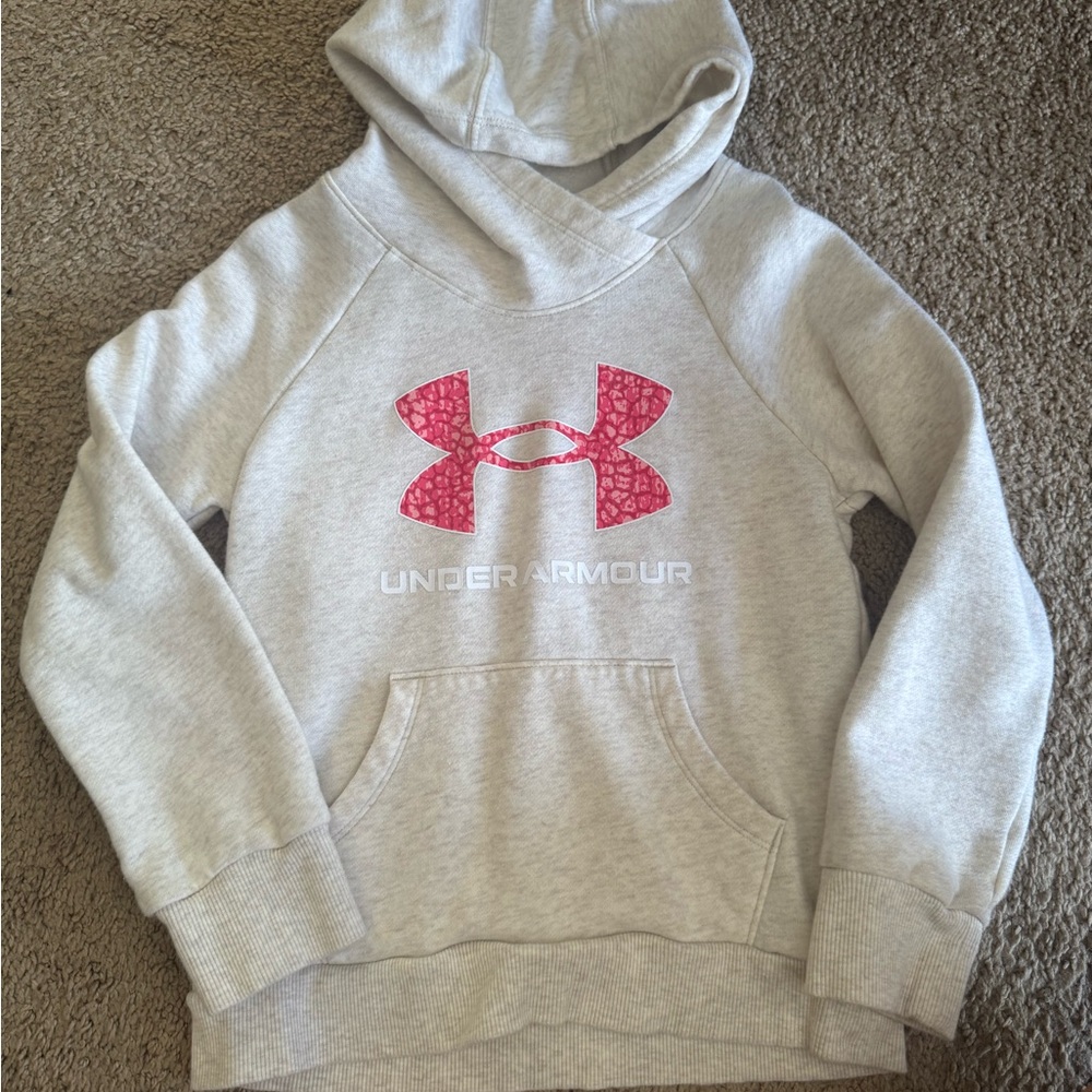 Under Armour Gray and Pink Hoodie Sweatshirt